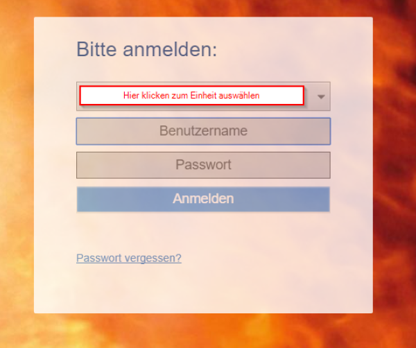 Anmeldemaske von FeuerON Anmeldemaske von FeuerON