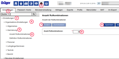 DME: Anzahl der Rufkombinationen vorgeben DME: Anzahl der Rufkombinationen vorgeben