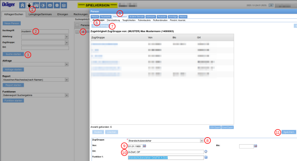 Zug/Gruppe Brandschutzerzieher in den Personalstammdaten hinterlegen Zug/Gruppe Brandschutzerzieher in den Personalstammdaten hinterlegen