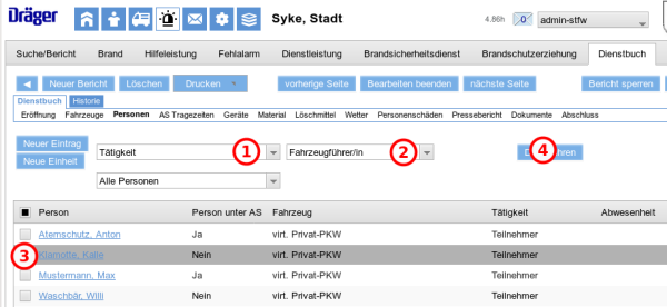 Tätigkeit Fahrzeugführer zuordnen