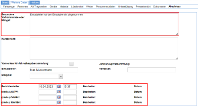 Pflichtfelder im Reiter Abschluss Pflichtfelder im Reiter Abschluss