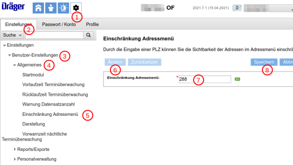 Vorauswahl der PLZ für das Adressmenü Vorauswahl der PLZ für das Adressmenü